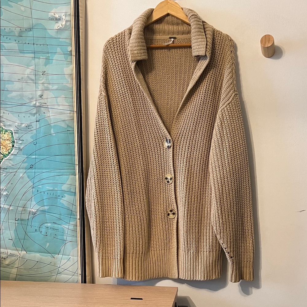 Free People Beige Knit Sweater
